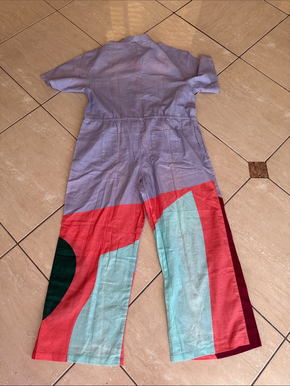 THE KIT ISSA JUMPSUIT LILAC CUT PAPER IN LIGHT COTTON SLUB - Picture 6 of 8